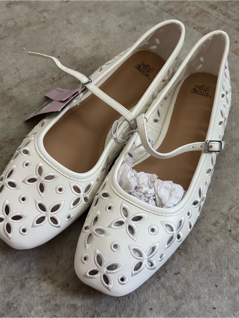 Wild Fable White Floral Cutout Mary Jane Flats | New with tags